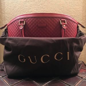 GUCCI RED MICROGUCCISSIMA DOME SATCHEL